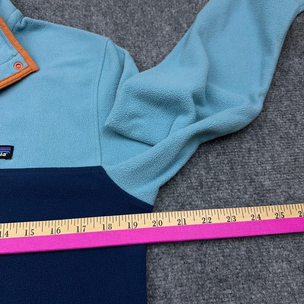 Patagonia Micro D Snap-T Pullover Men S Stone Blue w/ Dam Blue Colorblock Fleece